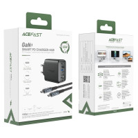 Acefast 2in1 charger GaN 65W USB Type C / USB, adapter HDMI adapter 4K 60Hz (set with cable) black (A17 black)