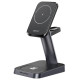 Acefast Qi Wireless Charger 15W for iPhone (with MagSafe), Apple Watch and Apple AirPods Stand Holder Magnetic Holder Black (E3 black)
