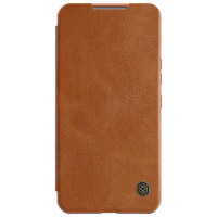 Nillkin Qin Leather Pro Case Case for Samsung Galaxy S22+ (S22 Plus) Camera Protector Holster Cover Flip Case Brown
