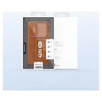 Nillkin Qin Leather Pro Case Case for Samsung Galaxy S22+ (S22 Plus) Camera Protector Holster Cover Flip Case Brown