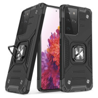 Wozinsky Ring Armor tough hybrid case cover + magnetic holder for Samsung Galaxy S22 Ultra black