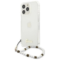 Guess GUHCP13LKPSWH iPhone 13 Pro / 13 6.1" Transparent Hardcase White Pearl