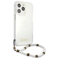 Guess GUHCP13LKPSWH iPhone 13 Pro / 13 6.1" Transparent Hardcase White Pearl
