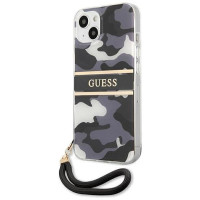 Guess GUHCP13MKCABBK iPhone 13 6.1" black/black hardcase Camo Strap Collection