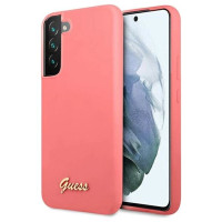 Guess GUHCS22MLSLMGFU S22+ S906 fuchsia/fuchsia hardcase Silicone Script Metal Logo