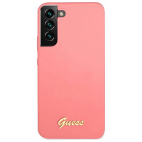 Guess GUHCS22MLSLMGFU S22+ S906 fuchsia/fuchsia hardcase Silicone Script Metal Logo