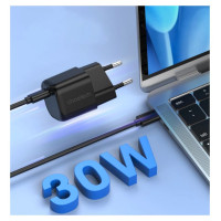 Choetech GaN USB charger Type C PD 30W black (PD5007)