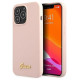 Guess GUHMP13LLSLMGLP iPhone 13 Pro / 13 6.1" light pink/light pink hardcase Silicone Script Gold Logo Magsafe