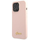 Guess GUHMP13LLSLMGLP iPhone 13 Pro / 13 6.1" light pink/light pink hardcase Silicone Script Gold Logo Magsafe
