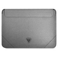 Guess Saffiano Triangle Logo case for a 14" laptop - silver