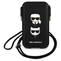 Karl Lagerfeld Torebka KLHCP12MOPHKCK 6,1" czarny/black hardcase Saffiano Ikonik Karl&Choupette Head