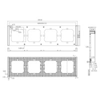 Sonoff Quadruple Mounting Frame for Installing M5-80 Wall Switches