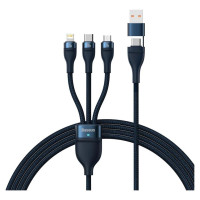 Baseus Flash Series II cable USB Type C / USB Type A - USB Type C / Lightning / micro USB 100 W 1.2 m blue (CASS030103)