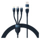Baseus Flash Series II cable USB Type C / USB Type A - USB Type C / Lightning / micro USB 100 W 1.2 m blue (CASS030103)