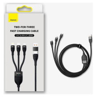 Baseus Flash Series II cable USB Type C / USB Type A - USB Type C / Lightning / micro USB 100 W 1.2 m blue (CASS030103)