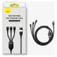 Baseus Flash Series II cable USB Type C / USB Type A - USB Type C / Lightning / micro USB 100 W 1.2 m blue (CASS030103)