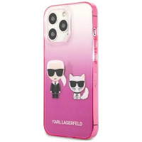 Karl Lagerfeld KLHCP13LTGKCP iPhone 13 Pro / 13 6,1" hardcase różowy/pink Gradient Ikonik Karl & Choupette