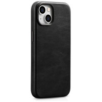 Icarer Oil Wax Premium Leather Case iPhone 14 Plus Magnetic Leather Case with MagSafe Black (WMI14220703-BK)