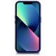 Icarer Litchi Premium Leather Case iPhone 14 Plus Magnetic Leather Case with MagSafe Dark Blue (WMI14220711-DB)