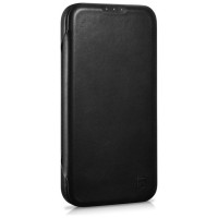Icarer CE Oil Wax Premium Leather Folio Case Leather Case iPhone 14 Plus Magnetic Flip MagSafe Black (AKI14220707-BK)