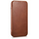 Icarer CE Oil Wax Premium Leather Folio Case iPhone 14 Plus magnetic flip case MagSafe brown (AKI14220707-BN)