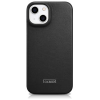Icarer CE Premium Leather Folio Case iPhone 14 Plus Magnetic Flip Leather Folio Case MagSafe black (WMI14220715-BK)
