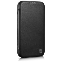 Icarer CE Premium Leather Folio Case iPhone 14 Plus Magnetic Flip Leather Folio Case MagSafe black (WMI14220715-BK)