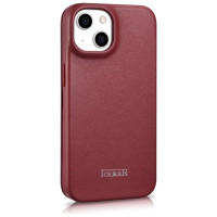 Icarer CE Premium Leather Folio Case iPhone 14 Plus Magnetic Flip Leather Folio Case MagSafe Red (WMI14220715-RD)