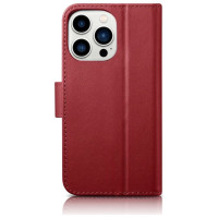 Icarer Wallet Case 2in1 Cover iPhone 14 Pro Max Leather Flip Cover Anti-RFID Red (WMI14220728-RD)