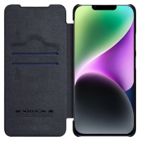Nillkin Qin Leather Pro Case iPhone 14 Plus Camera Cover Holster Cover Flip Case Black