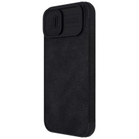 Nillkin Qin Leather Pro Case iPhone 14 Plus Camera Cover Holster Cover Flip Case Black