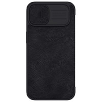 Nillkin Qin Leather Pro Case iPhone 14 Plus Camera Cover Holster Cover Flip Case Black