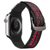 Dux Ducis Strap (Outdoor Version) Apple Watch Ultra Strap, SE, 9, 8, 7, 6, 5, 4, 3, 2, 1 (49, 45, 44, 42 mm) Nylon Band Bracelet Black and Red