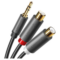 Ugreen audio adapter jack 3.5mm male to 2xRCA female cable 0.25m gray (AV109)
