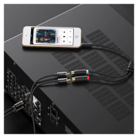 Ugreen audio adapter jack 3.5mm male to 2xRCA female cable 0.25m gray (AV109)