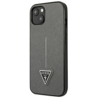 Guess GUHCP13SPSATLG iPhone 13 mini 5,4 "silver / silver hardcase SaffianoTriangle Logo