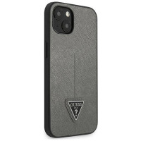 Guess GUHCP13SPSATLG iPhone 13 mini 5,4 "silver / silver hardcase SaffianoTriangle Logo
