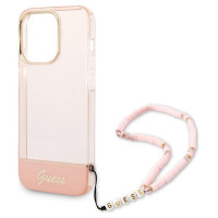 Guess GUHCP14LHGCOHP iPhone 14 Pro 6.1" pink/pink hardcase Translucent Pearl Strap