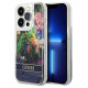 Guess GUHCP14LLFLSB iPhone 14 Pro 6.1 "blue / blue hardcase Flower Liquid Glitter