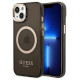 Guess GUHMP14MHTCMK iPhone 14 Plus 6.7" black/black hard case Gold Outline Translucent MagSafe