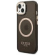 Guess GUHMP14MHTCMK iPhone 14 Plus 6.7" black/black hard case Gold Outline Translucent MagSafe