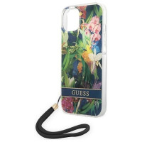 Guess GUOHCP14MHFLSB iPhone 14 Plus 6.7 "blue / blue hardcase Flower Strap