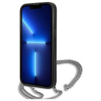 Karl Lagerfeld KLHCP13SPMK iPhone 13 mini 5,4 "hardcase black / black Leather Textured and Chain