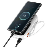 Baseus Qpow Digital Display powerbank with fast charging 20000mAh 22.5W QC/PD/SCP/FCP with built-in USB-C cable white