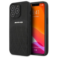Mercedes AMG AMHCP13LOSDBK iPhone 13 Pro / 13 6.1" black/black hardcase Leather Curved Lines