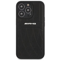Mercedes AMG AMHCP13LOSDBK iPhone 13 Pro / 13 6.1" black/black hardcase Leather Curved Lines