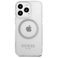 Guess Metal Outline MagSafe case for iPhone 13 Pro / iPhone 13 - silver