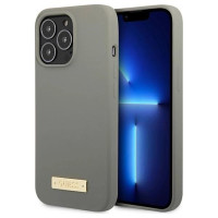 Guess GUHMP13LSPLG iPhone 13 Pro / 13 6.1" grey/grey hard case Silicone Logo Plate MagSafe