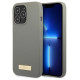 Guess GUHMP13LSPLG iPhone 13 Pro / 13 6.1" grey/grey hard case Silicone Logo Plate MagSafe