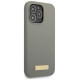 Guess GUHMP13LSPLG iPhone 13 Pro / 13 6.1" grey/grey hard case Silicone Logo Plate MagSafe